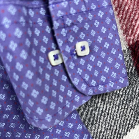 Resistol Shirt Mens M Blue Geometric Square Button Western Cowboy Rodeo‎ Vintage - Picture 13 of 14